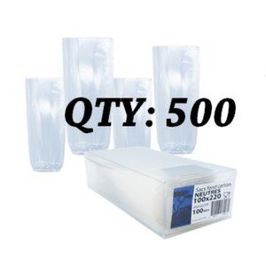 500-Pack French Clear Cellophane Craft Treat Bags Flat Bottom Silver Wedge 8”